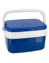 Nevera portátil con asa, 5 litros, polipropileno,porta alimentos para playa, acampada, camping, 19 x 26 x 20 cm, color azul y bl