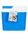 Nevera portátil con asa, 5 litros, polipropileno,porta alimentos para playa, acampada, camping, 19 x 26 x 20 cm, color azul y bl