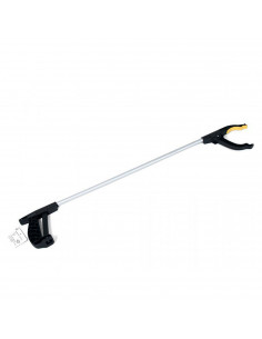 Agarrador con pinza de aluminio y borde antideslizante de largo alcance, con un alcance 76cm. color negro.