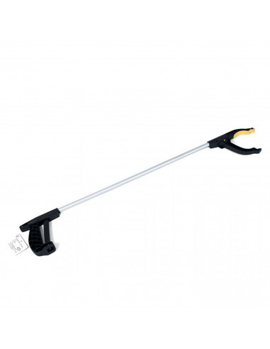 Agarrador con pinza de aluminio y borde antideslizante de largo alcance, con un alcance 76cm. color negro.