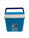 Nevera portátil con asa, 20 litros, polipropileno,porta alimentos para playa, acampada, camping, 30 x 37 x 27 cm, color azul y b