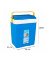 Nevera portátil con asa, 18 litros, polipropileno,porta alimentos para playa, acampada, camping, 38 x 28 x 17 cm, color azul y a