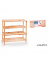 Zapatero de madera natural de 4 Alturas. Soporte, estantería 4 niveles, ideal para recibidor, pasillo o dormitorio - 67 x 63 x 2