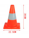 Tradineur - Cono de tráfico, cono de señalización, seguridad en carretera, para deporte, color naranja con banda reflectante, 30