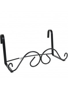 Soporte de metal para jardinera de balcón de 12 x 35 cm. Soporte de maceteros y plantas con ganchos para barandillas y parapetos