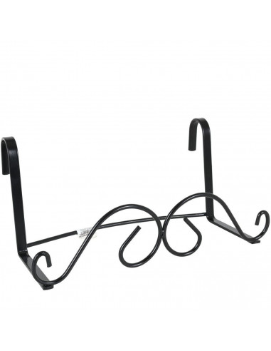 Soporte de metal para jardinera de balcón de 12 x 35 cm. Soporte de maceteros y plantas con ganchos para barandillas y parapetos