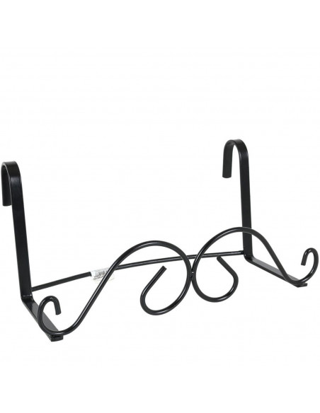 Soporte de metal para jardinera de balcón de 12 x 35 cm. Soporte de maceteros y plantas con ganchos para barandillas y parapetos