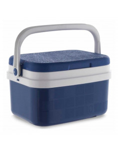 Nevera portátil con asa, 10 litros, polipropileno, porta alimentos para playa, acampada, camping, 22 x 33 x 24 cm, color azul y