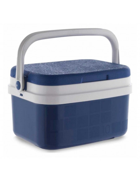 Nevera portátil con asa, 10 litros, polipropileno, porta alimentos para playa, acampada, camping, 22 x 33 x 24 cm, color azul y