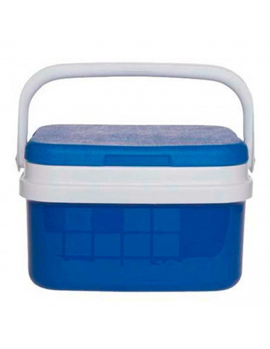 Nevera portátil con asa, 10 litros, polipropileno, porta alimentos para playa, acampada, camping, 22 x 33 x 24 cm, color azul y