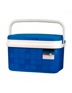 Nevera portátil con asa, 16 litros, polipropileno,porta alimentos para playa, acampada, camping, 25 x 41 x 28 cm, color azul y b