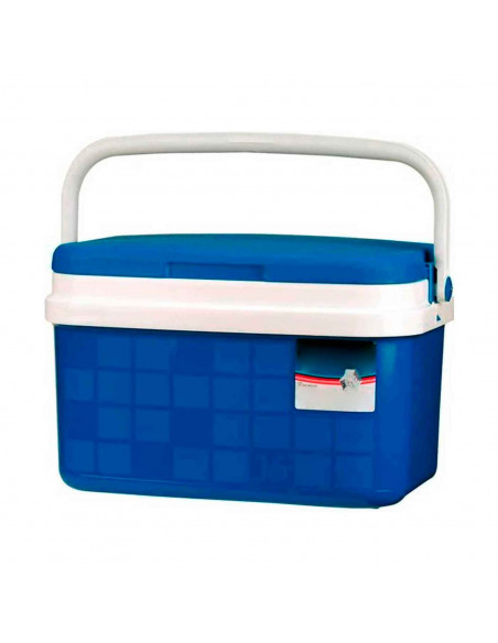 Nevera portátil con asa, 16 litros, polipropileno,porta alimentos para playa, acampada, camping, 25 x 41 x 28 cm, color azul y b
