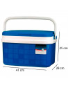 Nevera portátil con asa, 16 litros, polipropileno,porta alimentos para playa, acampada, camping, 25 x 41 x 28 cm, color azul y b