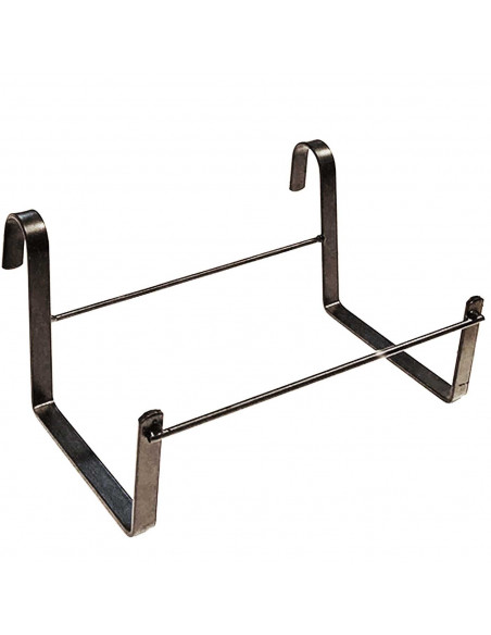 Soporte de metal para jardinera de balcón de 18 x 35 cm. Soporte de maceteros y plantas con ganchos para barandillas y parapetos