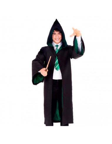 Disfraz de aprendiz de mago verde, fibra sintética, incluye túnica, accesorios no incluidos, carnaval, halloween, cosplay, adult