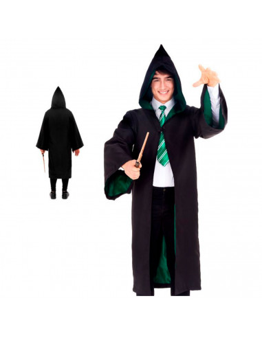 Disfraz de aprendiz de mago verde, fibra sintética, incluye túnica, accesorios no incluidos, carnaval, halloween, cosplay, adult