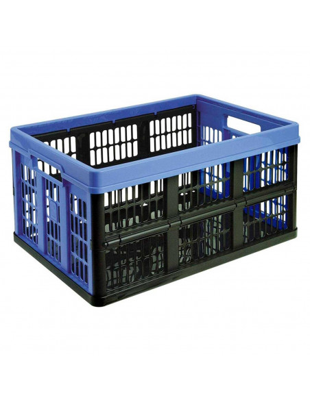 Caja plegable de plástico 52 x 37 x 26 cm, 45 litros, contenedor, cesto robusto para almacenamiento de documentos, juguetes, rop Caja plegable de plástico 52 x 37 x 26 cm, 45 litros, contenedor, cesto robusto para almacenamiento de documentos, juguetes, rop