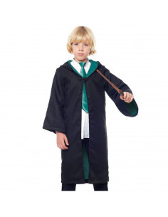 Disfraz infantil de aprendiz de mago verde, fibra sintética, incluye túnica, accesorios no incluidos, carnaval, halloween, cospl