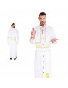 Disfraz de papa color blanco, crucifijo incluido para jóvenes y adultos para carnaval, halloween, celebraciones, talla L.