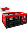 Caja plegable de plástico 52 x 37 x 26 cm, 45 litros, contenedor, cesto robusto para almacenamiento de documentos, juguetes, rop