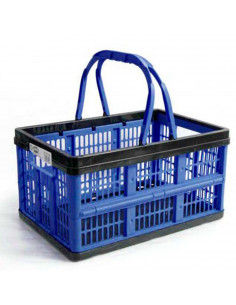Caja plegable de plástico 38,5 x 25,5 x 20 cm, 16 litros. Contenedor, cesto robusto para almacenamiento de documentos, juguetes,