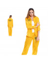 Disfraz de prisionera color amarillo con letras negras para jóvenes y adultos para carnaval, halloween, celebraciones, talla M