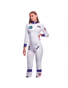 Disfraz de astronauta femenina, fibra sintética, incluye mono, carnaval, halloween, cosplay, fiestas, adulto mujer, blanco, tall