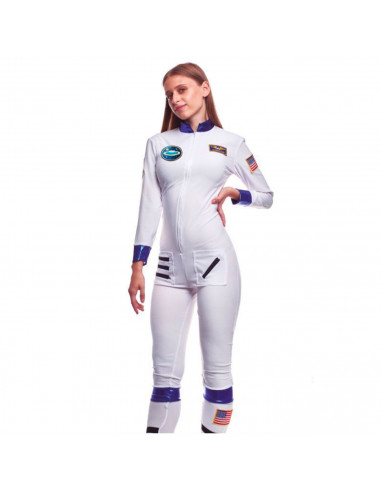 Disfraz de astronauta femenina, fibra sintética, incluye mono, carnaval, halloween, cosplay, fiestas, adulto mujer, blanco, tall
