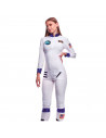 Disfraz de astronauta femenina, fibra sintética, incluye mono, carnaval, halloween, cosplay, fiestas, adulto mujer, blanco, tall