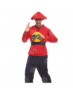 Disfraz chino, incluye sombrero, camiseta, pantalón y cinturón, fibra sintética, carnaval, halloween, cosplay, fiestas, adulto u
