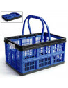 Caja plegable de plástico 38,5 x 25,5 x 20 cm, 16 litros. Contenedor, cesto robusto para almacenamiento de documentos, juguetes,