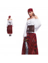 Disfraz de pirata femenino, incluye camiseta, falda y pañuelo, fibra sintética, carnaval, halloween, cosplay, fiestas, adulto mu