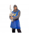 Disfraz de caballero medieval de color azul para jóvenes y adultos para carnaval, halloween, celebraciones, talla L