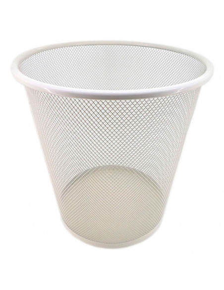 Tradineur - Papelera de rejilla - Fabricado en Metal - Ideal para Oficinas, Habitaciones y Aulas - Ø 26 x 25 cm - Color Blanco Tradineur - Papelera de rejilla - Fabricado en Metal - Ideal para Oficinas, Habitaciones y Aulas - Ø 26 x 25 cm - Color Blanco