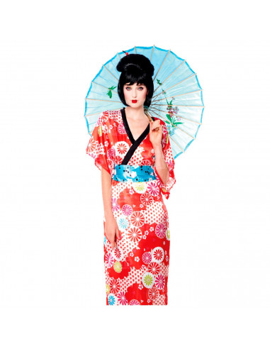 Disfraz de geisha de fibra sintética, incluye vestido y cinturón, accesorios no incluidos, carnaval, halloween, cosplay, fiestas