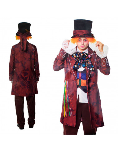 Disfraz sombrerero diversos colores con sombrero incluido para jóvenes y adultos para carnaval, halloween, celebraciones, talla