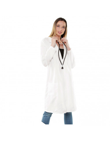 Bata blanca adulto, fibra sintética, disfraz de doctor, médico, incluye bata, accesorios no incluidos, carnaval, halloween, cosp