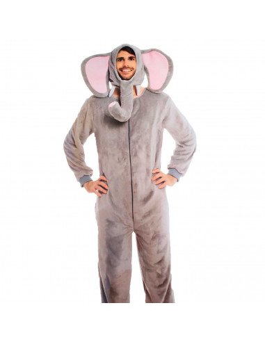 Disfraz elefante de color gris para adultos y jovenes para carnavales, halloween y celebraciones, talla S