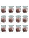 Lumar - Pack de 12 Velas perfumadas con olor a fresas con nata en frasco de cristal yogur, 100 g. Juego de velas aromáticas deco
