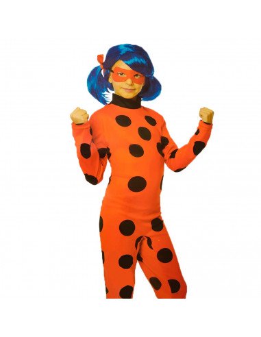 Disfraz de heroína rojo con lunares negros para niños de 10 a 12 años para carnavales, halloween, fiestas, celebraciones