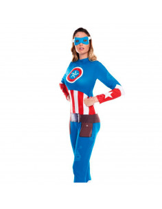 Disfraz de star girl, incluye mono y antifaz, fibra sintética, chica superhéroe, carnaval, halloween, cosplay, fiestas, adulto m