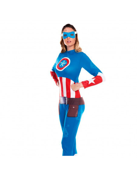 Disfraz de star girl, incluye mono y antifaz, fibra sintética, chica superhéroe, carnaval, halloween, cosplay, fiestas, adulto m