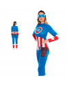 Disfraz de star girl, incluye mono y antifaz, fibra sintética, chica superhéroe, carnaval, halloween, cosplay, fiestas, adulto m