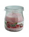 Lumar - Pack de 12 Velas perfumadas con olor a fresas con nata en frasco de cristal yogur, 100 g. Juego de velas aromáticas deco