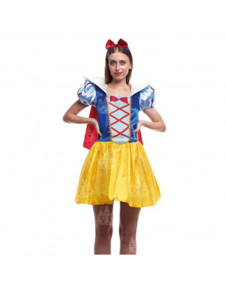 Disfraz snow princess, princesa de nieve, fibra sintética, incluye vestido, capa y diadema, carnaval, halloween, cosplay, adulto