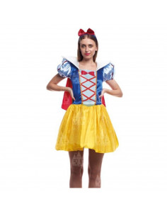 Disfraz de princesa de nieve, snow princess, fibra sintética, incluye vestido, capa y diadema, carnaval, halloween, cosplay, adu