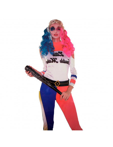 Disfraz chica problemática de color rojo y azul tanto para jóvenes como para adulto para carnaval, halloween y celebraciones, ta Disfraz chica problemática de color rojo y azul tanto para jóvenes como para adulto para carnaval, halloween y celebraciones, ta