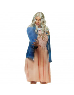 Disfraz de disfraz de chica psíquica de color azul y crema para jóvenes y adultos para carnaval, halloween, talla S