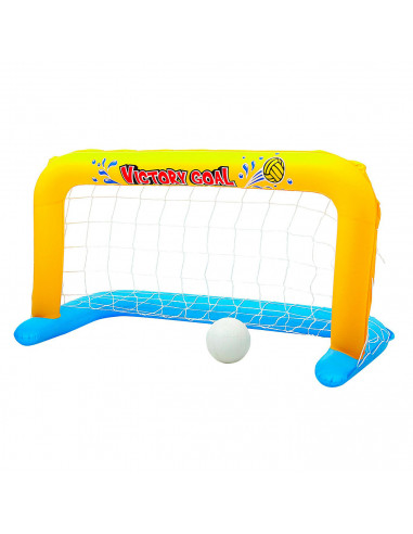 Tradineur - Portería de waterpolo hinchable con pelota, flotante, inflables para piscina, diversión, verano, 76 x 142 cm, diseño