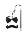Set de mago, incluye varita, pajarita y bigote, complementos de disfraces, carnaval, halloween, magia, fiestas, cumpleaños, negr